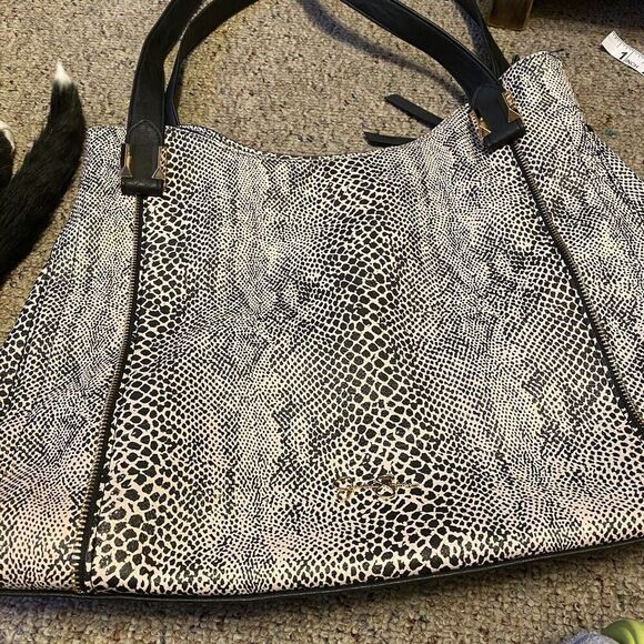 Jessica Simpson Leopard Print Soft Faux Leather Satchel Shoulder Bag Purse NWOT - Picture 6 of 7